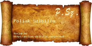 Poliak Szibilla névjegykártya